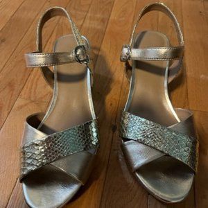 Silver heeled sandals